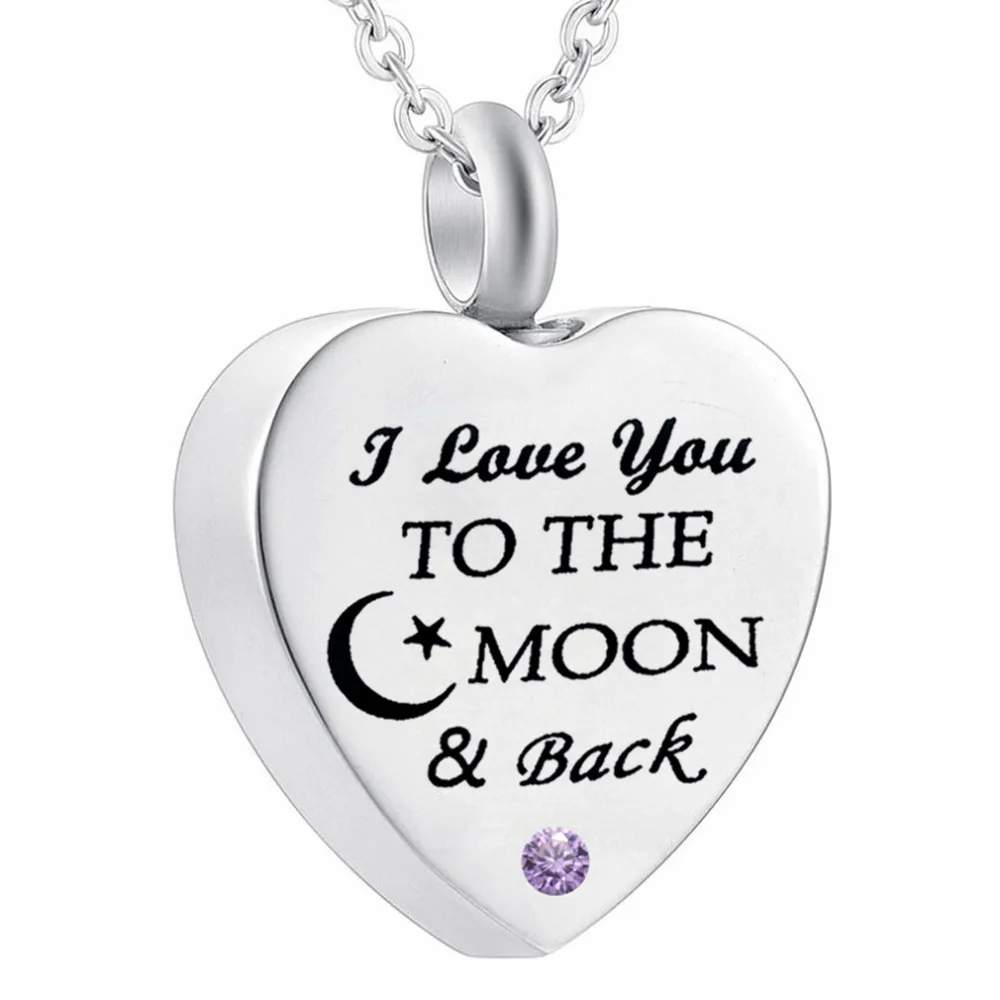 Ожерелье с кремационной урной for Ash I Love You to The Moon and Back нержавеющая сталь подвески