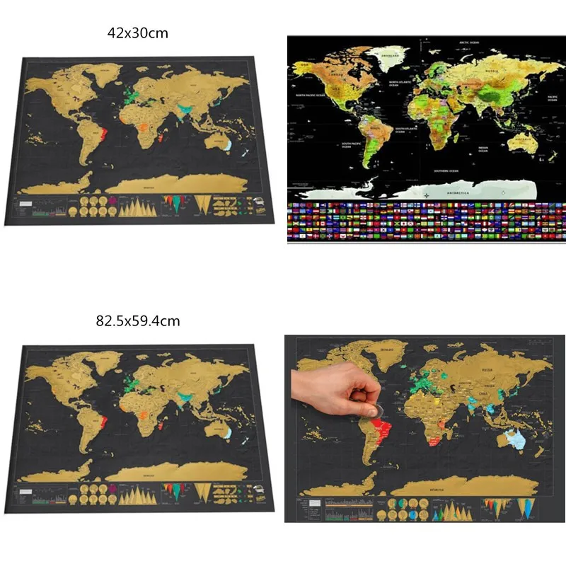Роскошный стирающийся черный мир карта скретч мир стикер на стену персонализированные путешествия скретч плакат фольги слой покрытие издание журнал
