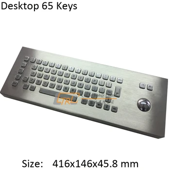 

DESKTOP 64 keys stainless keyboard with mechanical trackball, metallic desktop keyboard