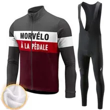 

Morvelo 2018 MEN pro Winter Jersey Clothes Set Thermal fleece Warm Bike Clothing Sport Cycling Jersey For Men Gel Pad