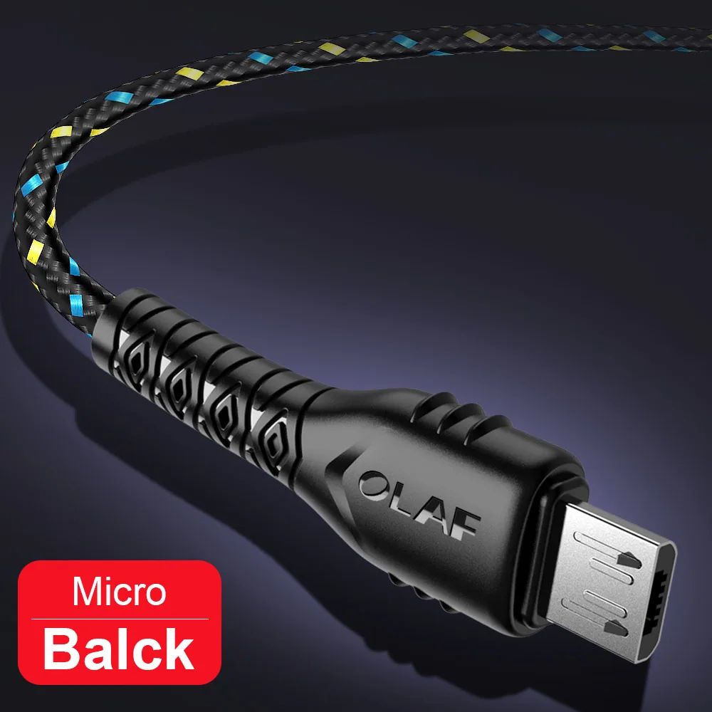 Олаф Micro USB кабель 3 м/2 м/1 м 2.4A Быстрая зарядка Microusb кабель для передачи данных для Xiaomi Redmi Note 5 Pro samsung S7 Honor LG телефонный кабель