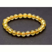 Со скидкой натуральный желтое золото иглы Рутиловый Кварц готовой стрейч браслет круглые ювелирные бусины 7,5 мм