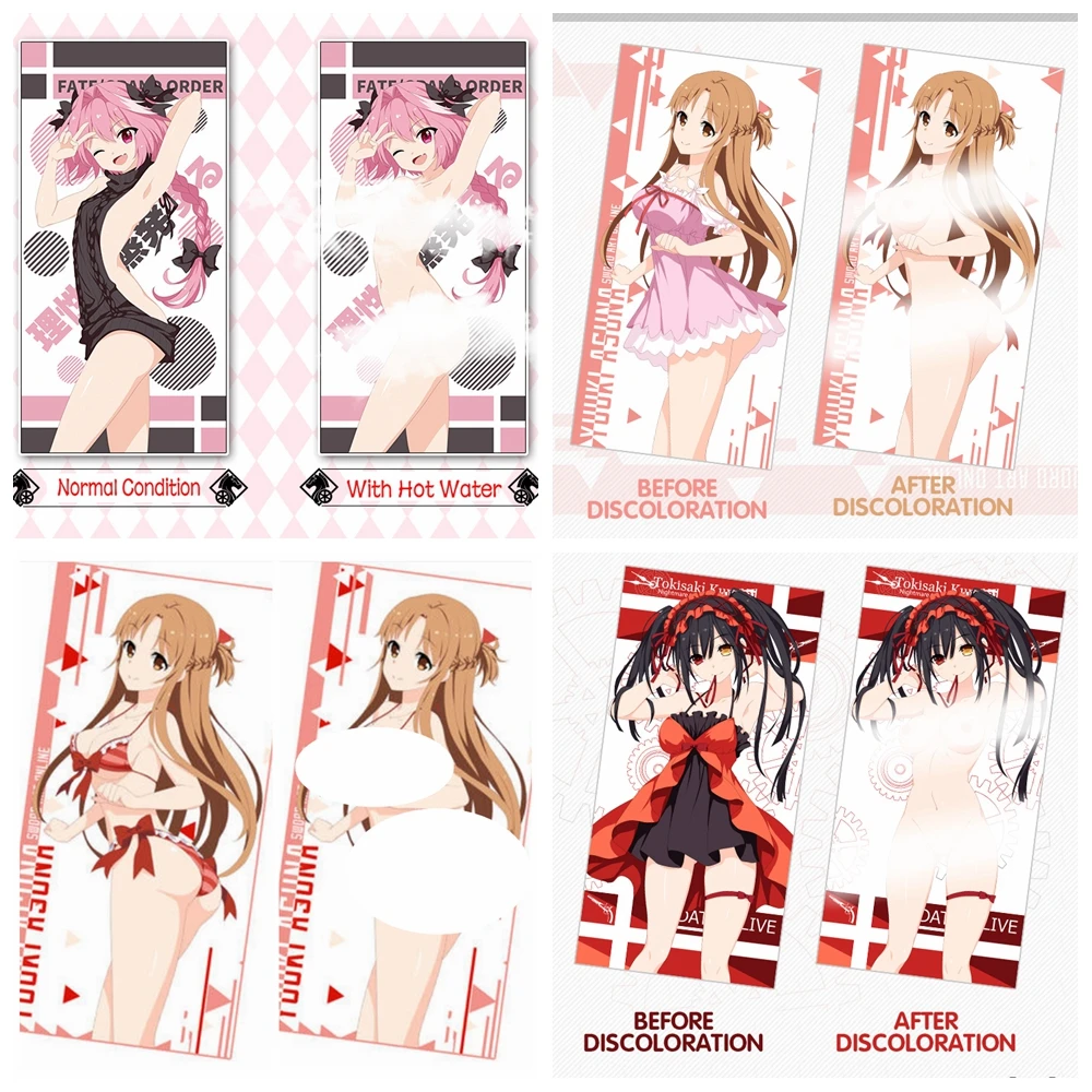 

Anime FGO Astolfo Sword Art Online Yuuki Asuna DATE A LIVE Tokisaki Kurumi Cosplay Magic Color Change Face Bath Towel Facecloth