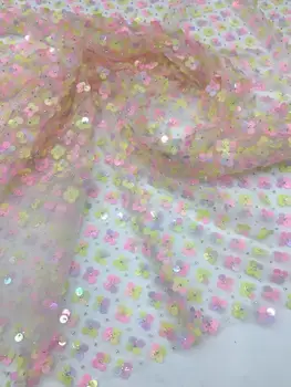 

beautiful beads Embroidery African Tulle Lace 2019, beads Bridal Lace Fabric, African Oganza Sequin Lace Fabric XIONGXJUN272