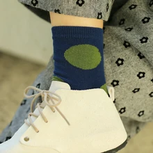 Красивые вычурные Хлопковые женские носки в крупный горошек, винтажные модные носки с принтом в горошек, повседневные носки высокого качества на весну и осень