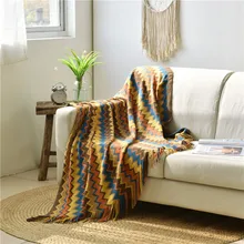 Mori Girl Tassel Тканое покрывало плед диван полотенце в скандинавском стиле вязаное одеяло для досуга для украшения гостиной