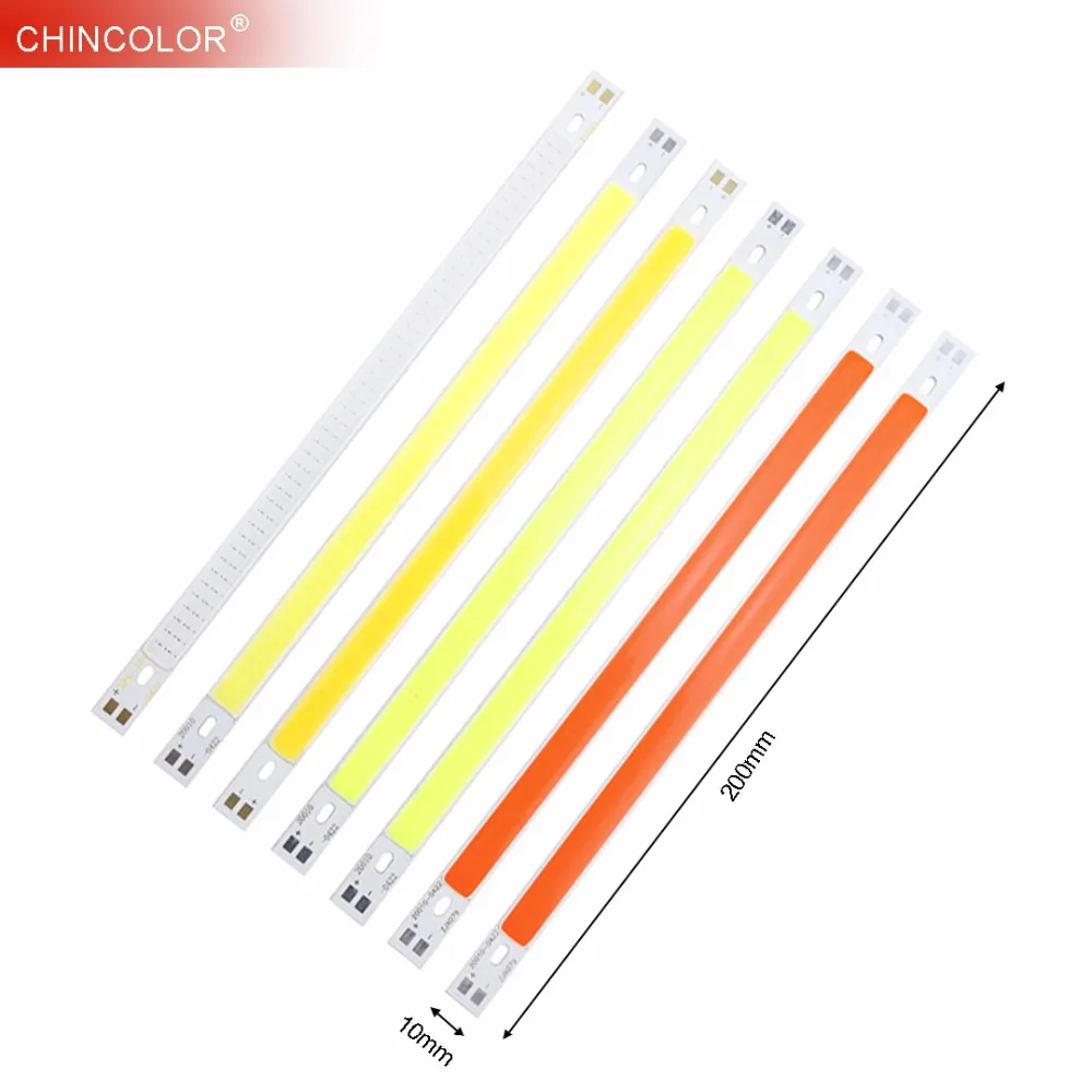 

COB LED Light Strip Source CRI Diode DC12-13V 10W 200*10mm Warm white Blue Green Red DIY lighting Project factory Outlet Boat JQ