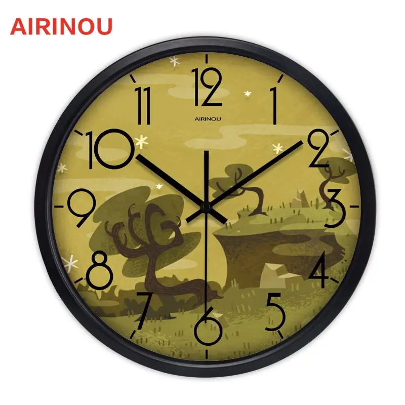 Airinou Волшебное облако мультфильм пожарный лес настенные часы для мужчин