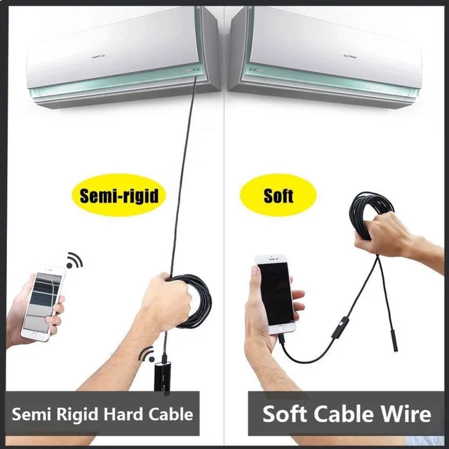 1200P HD WiFi Endoscope Camera Waterproof Android USB Softwire Rigid Hardwire Borescope Mini Camera 8mm For Iphone Android PC 2