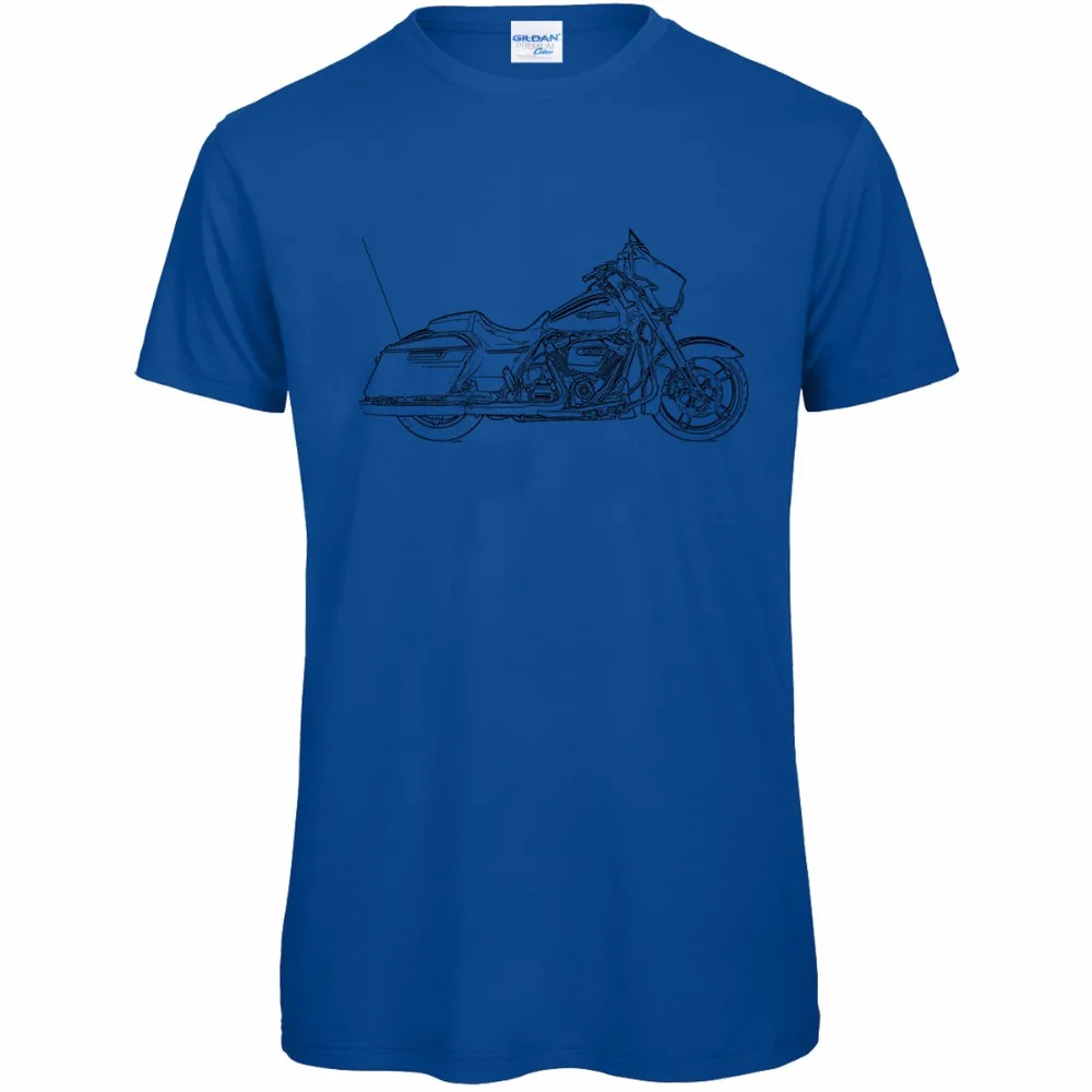2018 Hot Sale 100% cotton Custom Printed Personalized T-Shirts Fashion Street Glide Inspired Motorcycle Art Men's Tee Shirts | Мужская
