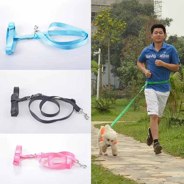 New Waist Pet Dog Leash Adjustable Running Jogging Dog Lead Collar Dog