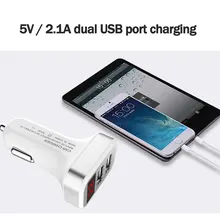 Двойное USB Универсальное автомобильное зарядное устройство 5 V 2.1A Автомобильная диагностика напряжения светодиодный экран автомобильное зарядное устройство для мобильного телефона с дисплеем