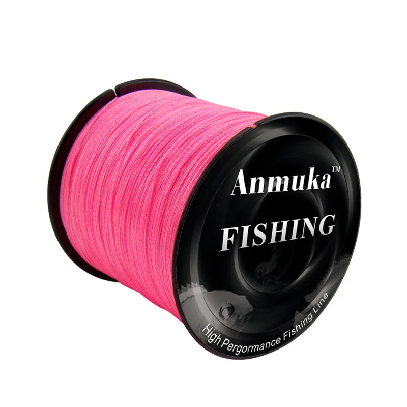 PE Fishing Line Multifilament 300M 4 Shares Weaving Super Strong Tensile Anti-bite 8-80LB Wear Resistant Cut Water Fast - Цвет: Pink