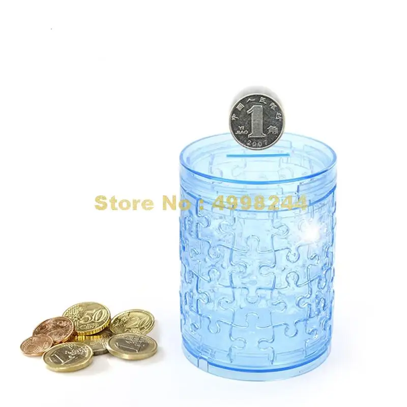 

51pcs cup piggy bank coin money saving box 3d puzzle crystal model diy assembled jigsaw Toy
