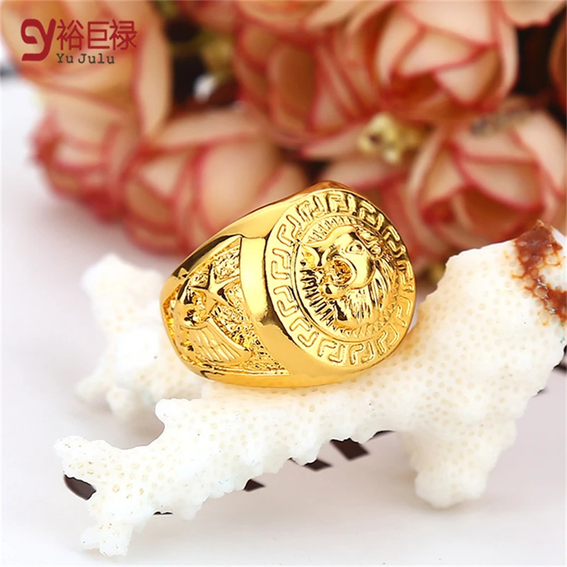 2017 Hip Hop Lion Ring Gold Men High Quality Gold Metal Bling Bling Longer Wedding Rings For Men and Women Couple Hear