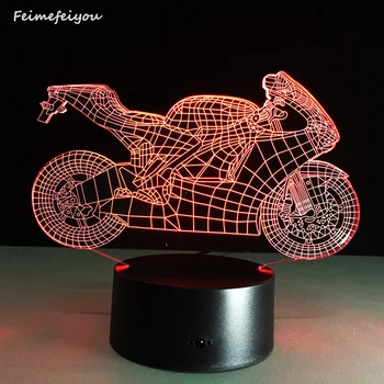 

Dimmable Art Deco Crystal LED Lamps Children Bedroom Sleep Light 3d Motorcycle Table Lamp NightLight Touch Switch Bedroom Gift