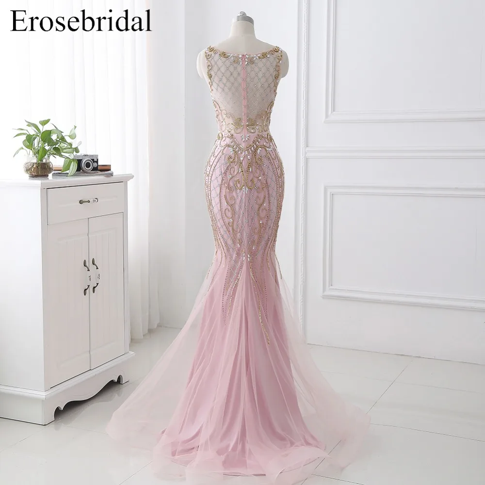 Contrast Color Beading 2019 Autumn Evening Dress Long Prom Party Gown Sweep Train Vestido De Festa Off The Shoulder ZLR011