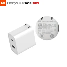 Оригинальное зарядное устройство USB Xiaomi 1A1C 30 Вт(макс.) смарт-выход PD 2,0 QC 3,0 Быстрая зарядка type-C 5 В = 3A 9 В = 3A 15 В = 2A 12 В = 2,25 а type-A