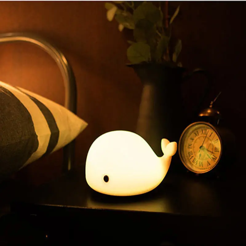 

Dolphin Night light USB Smart Creative Silicone Desk Lamp Cartoon LED Bedroom Lighting Charging Whale Silicone Novelty Light
