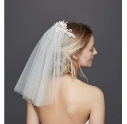 Fashion Bridal Headpieces Lace Flowers Soft Tulle Simple Beaded