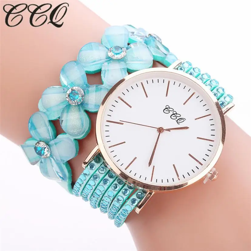 CCQ новые часы с цветами модные повседневные женские браслеты кварцевые нарядные часы браслет часы для женщин часы женские винтажные