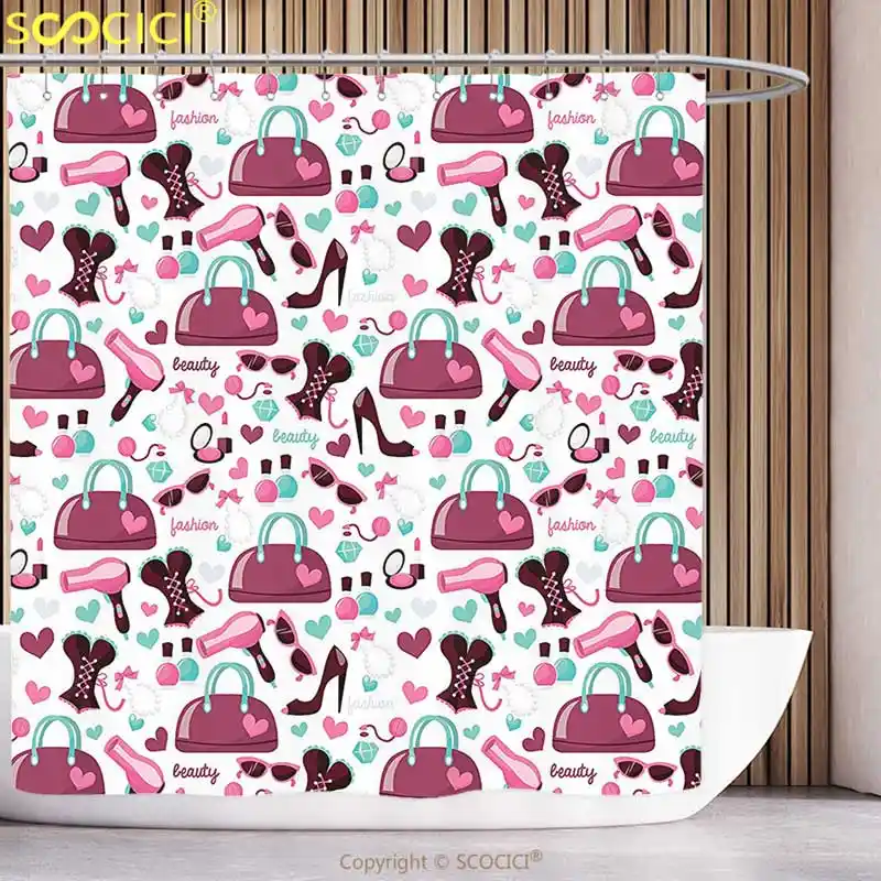 Cool Shower Curtain Girly Decor Collection Primary Girl Fashion
