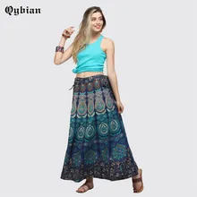 Qybian горячая Распродажа новинка дизайн на шнуровке низкая талия танцевальные длинные юбки Юго-Восточная Азия Бохо одежда женская летняя юбка Сексуальная