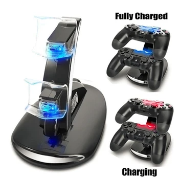 

USB Charging LED Remote Controller Chargers Stand For PlayStation 4 PS4 Slim Pro Dualshock 4 Wireless Controller Gamepad