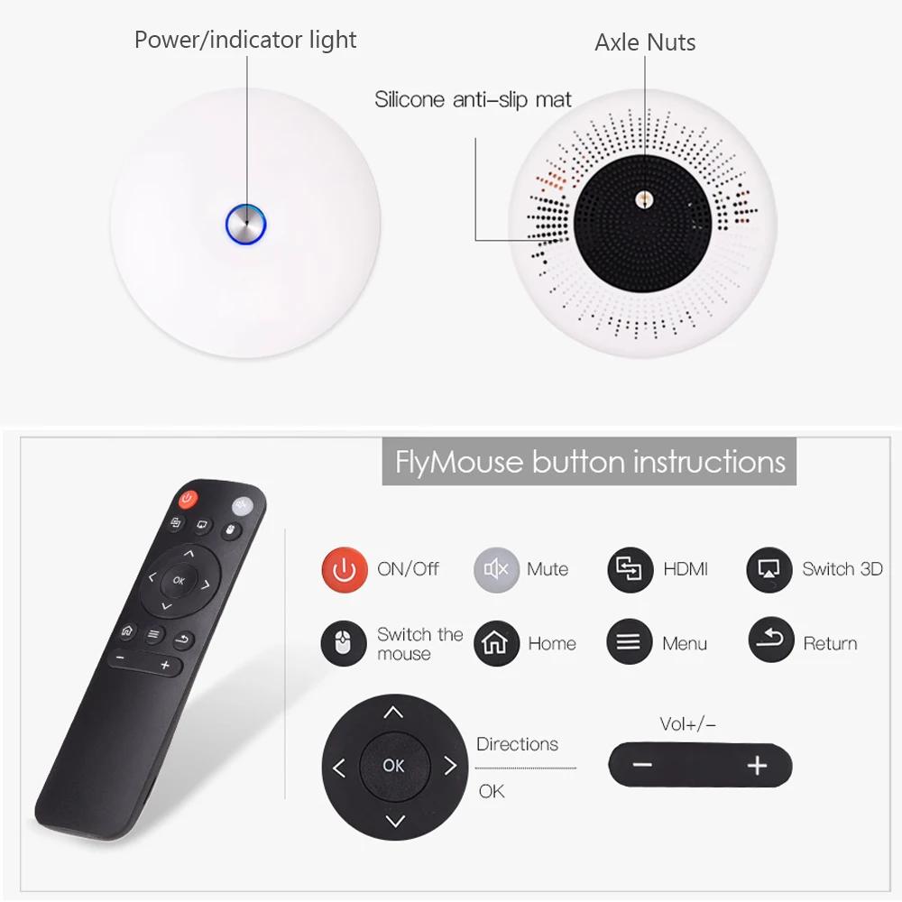  Vivicine 1080p 3D 4K ProjectorAndroid WIFI HDMI USB Full HD Mini PC Game Home Theater Cinema Proyec