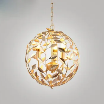 

American French iron wrought iron chandeliers Nordic postmodern creative living room restaurant chandeliers LED lighting fixture