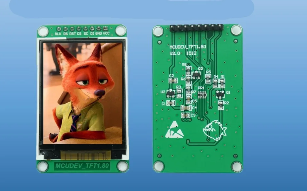 

1.8 inch 8PIN 65K SPI TFT LCD Screen with Adapter Board ST7735 Drive IC STM32F103 160(RGB)*128