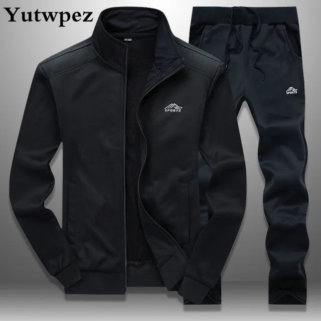 

Tracksuit Men Set Autumn Spring Sweat Suits Hoodie Men's Sets Streetwear Zipper Jacket + Pants Man Tracksuits Brand Clothing