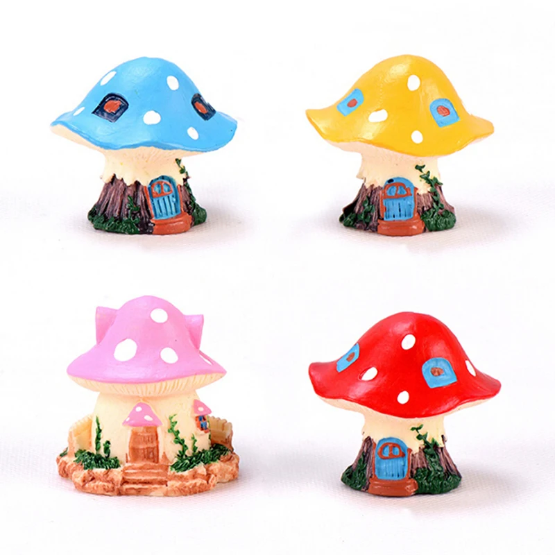 

Kawaii Mini Mushroom House Garden Decoration Resin Crafts Garden Ornaments for Bonsai Micro Landscape Diy Craft