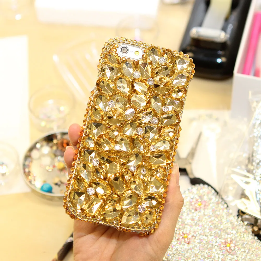 Details about   3D Bling Luxury Leopard Gold Diamond Tower Hard Back Skin Case Cover for Phones 