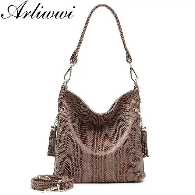 Online Arliwwi Brand Designer New Real Leather Shiny Snake Arliwwi Brand Designer New Real Leather Shiny Snake Pattern Embossed Female Shoulder Bags High Quality Women
