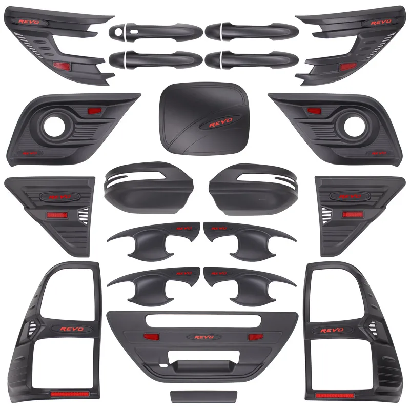 Accesorios para Toyota Hilux 2015 2016 2017, Kits de carrocería, protección de decoración, negra mate, ajuste de coche, moldeado JDM|Manijas de puerta exterior| -