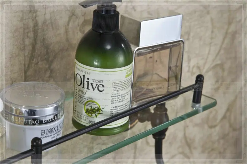 Wall Mount Bathroom Glass Shelf Holder Cosmetic Bracket Storage with Towel Bar dropship faucet seat|storage glass|storage leatherbrackets lowes |