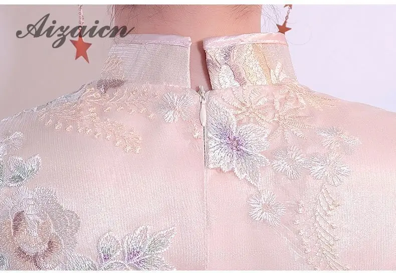 2019 бежевый boda chino tradicional vestido bordar Qipao mucho чонсам, Восточный стиль vestidos tradiciones mujeres Qi Pao