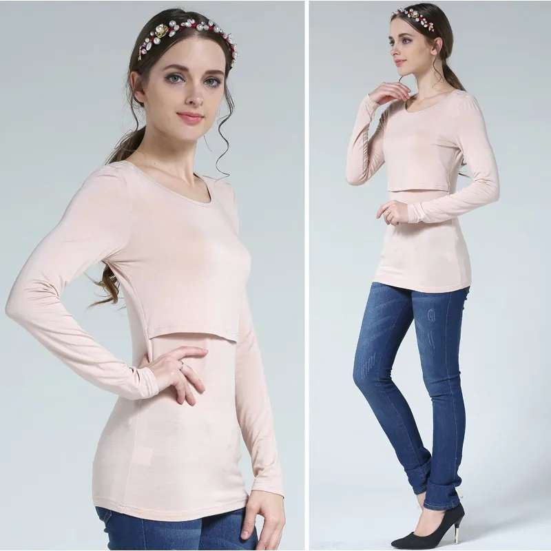 Materno para Mulheres Alto de Maternidade Emoção Mães Gravidez Maternidade Roupas Outono Manga Longa Tops Aleitamento Grávidas Enfermagem T-shirt 13 para grávidas amamentação topos para grávidas enfermagem superior camiseta