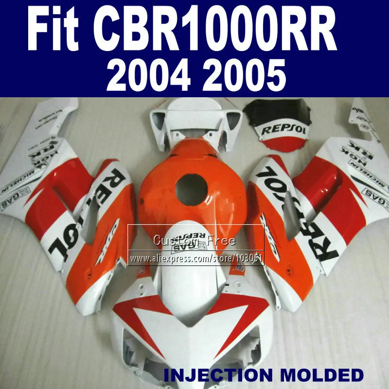 Набор обтекателей для Honda 2004 2005 CBR 1000RR CBR1000RR 04 05 CBR1000 RR белые оранжевые Обтекатели