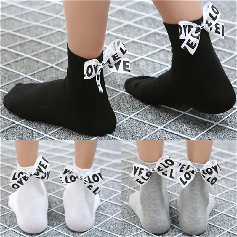 socks Harajuku Funny Socks Women Skarpetki Cute Short Ankle alien Socks Grid Bow Ladies Fashion H35 #0 (9)