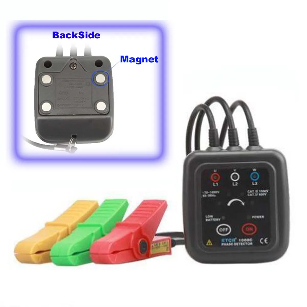 

M112 ETCR1000C Non Contact Phase Sequence Detector with Magnet Diameter 1.6-16mm