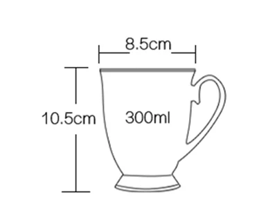 300 мл, костяного фарфора кофейная чашка, фарфоровая таза керамическая чашка, элегантная кофейная кружка свадебный подарок, чашка эспрессо Королевский