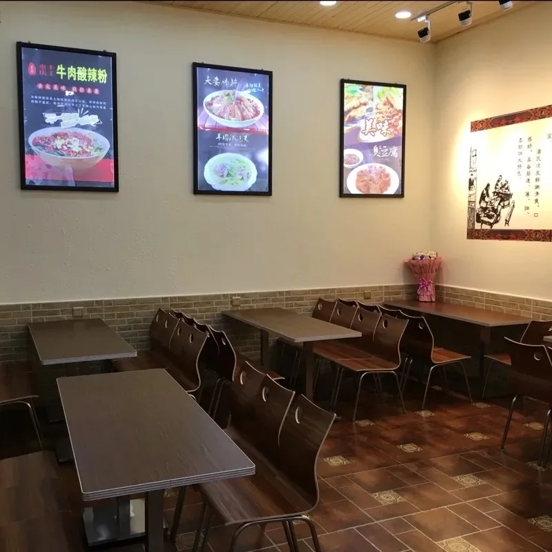 Customized Indoor Wall Mounted Black Aluminum Snap Open Frames LED Menu Light Box Signs 60x70cm | Освещение