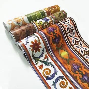 

10m PVC Wallpaper Border Waist line 3d Wall Sticker for Washing Room Bathroom Kitchen Tiles Waterproof Self Adhesive 3d Stickers
