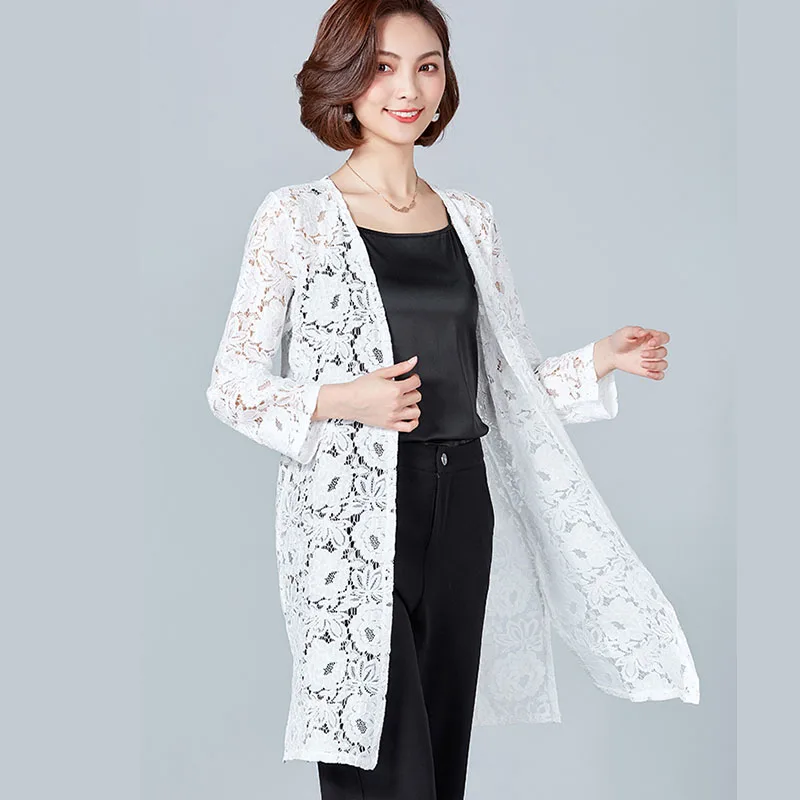 

Summer women sexy capes Cover Up Floral lace beach long sleeve Robe Cardigan Ponchos