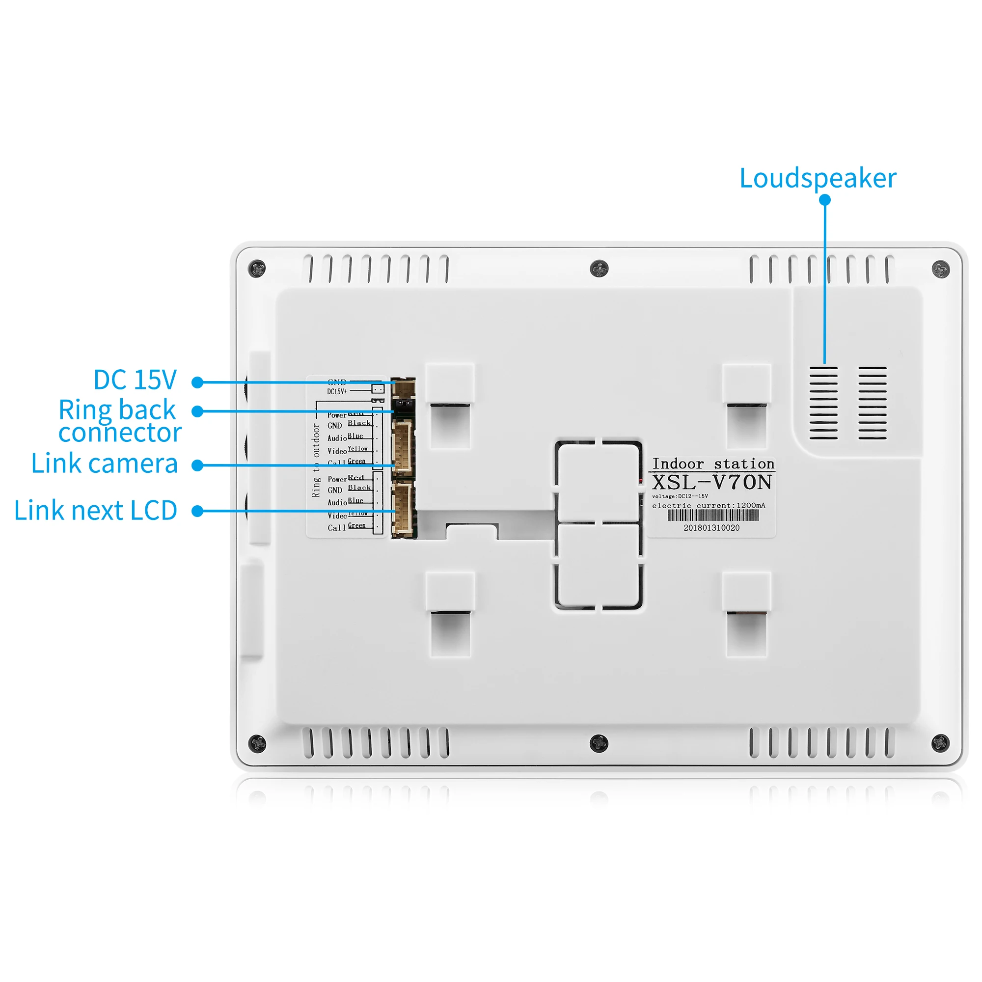 7 ''TFT LCD проводной видеодомофон визуальный Громкая связь система с