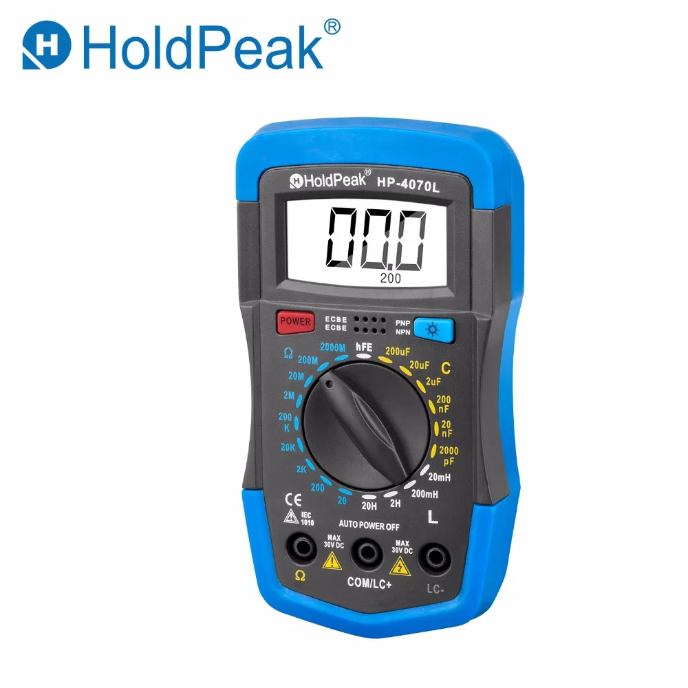 

HP-36D Best-selling Portable Digital Capacitance Meter Accurate DMM w/ Capacitance & hFE Test Multimetro