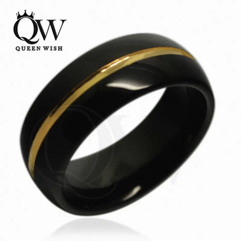 Queenwish 8mm Gold Black Dome Tungsten Carbide Wedding Bridal Band Queenwish 8mm Gold Black Dome Tungsten Carbide Wedding Bridal Band Men Jewelry Ring Women Engagement In Rings From Accessories On
