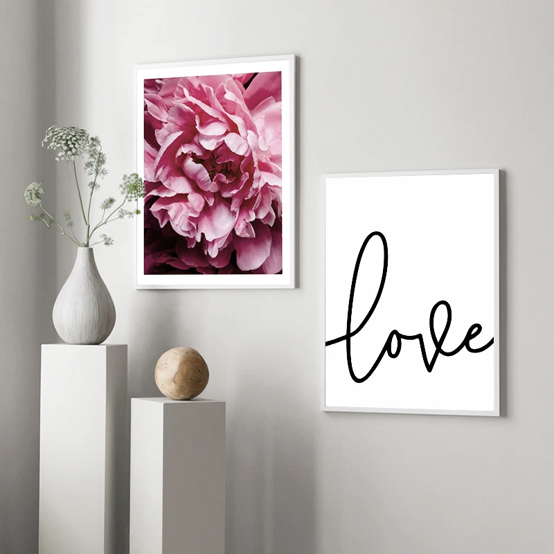 Скандинавская живопись постер холст принт цветы пион настенные картины для